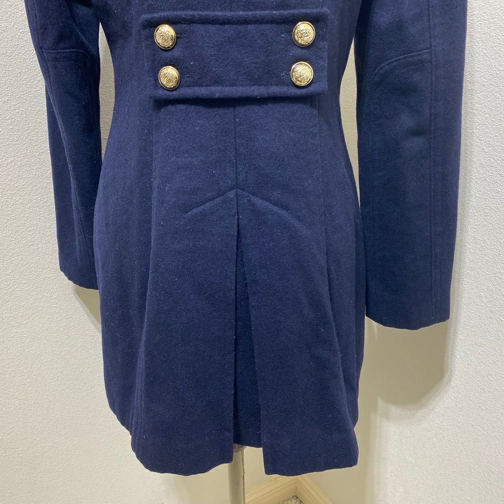 Tommy Hilfiger Women's Fitted Wool Blend Military Coat Midnight Blue SIZE 6 - Picture 9 of 12